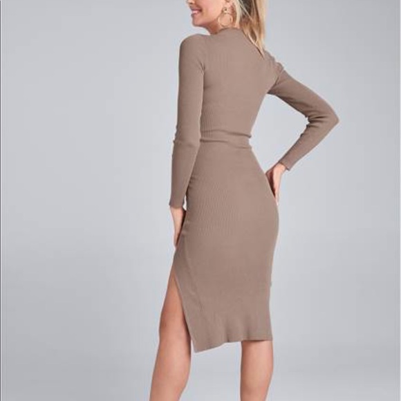 6 hours onlyBeige womenโs sweater Ribbed Button Detail Dress Size 1X NWT - Picture 2 of 9